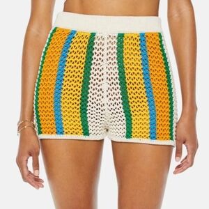 NWT High Waisted Blissful Booty Shorts Crochet Amber Waves Coverup Size L